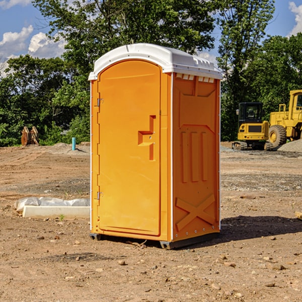 how often are the porta potties cleaned and serviced during a rental period in Tefft IN